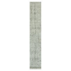 2'6 "x20'2" Diffused Gray Modern Undyed Wool Hand Knotted Oriental XL Runner Rugs (Tappeto moderno in lana non colorata annodato a mano)