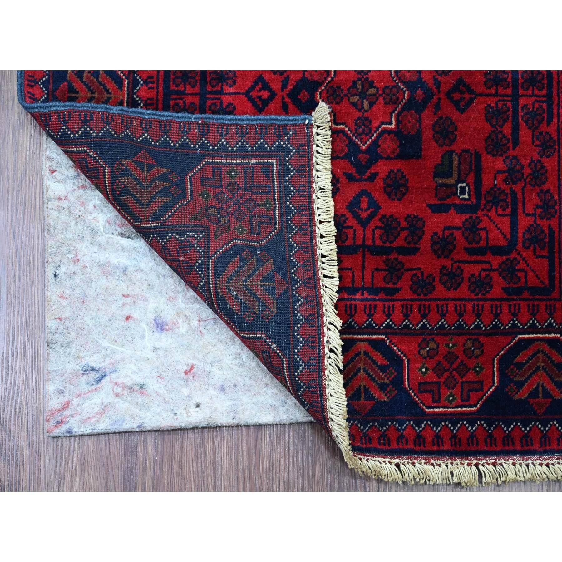Scarlet Red, Afghan Khamyab with Star Medallions Design, Pure Wool, Soft and Plush Pile, Hand Knotted, Veggie Dyes, XL Runner, Oriental Rug
Primary materials: Wool
Latex: No Pile 
height: 0.25 Inches
Style: Traditional
Primary color: Red
Secondary