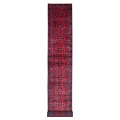 2'6"x21'6" Red Afghan Khamyab Star Design Pure Wool Hand Knotted XL Runner Rug