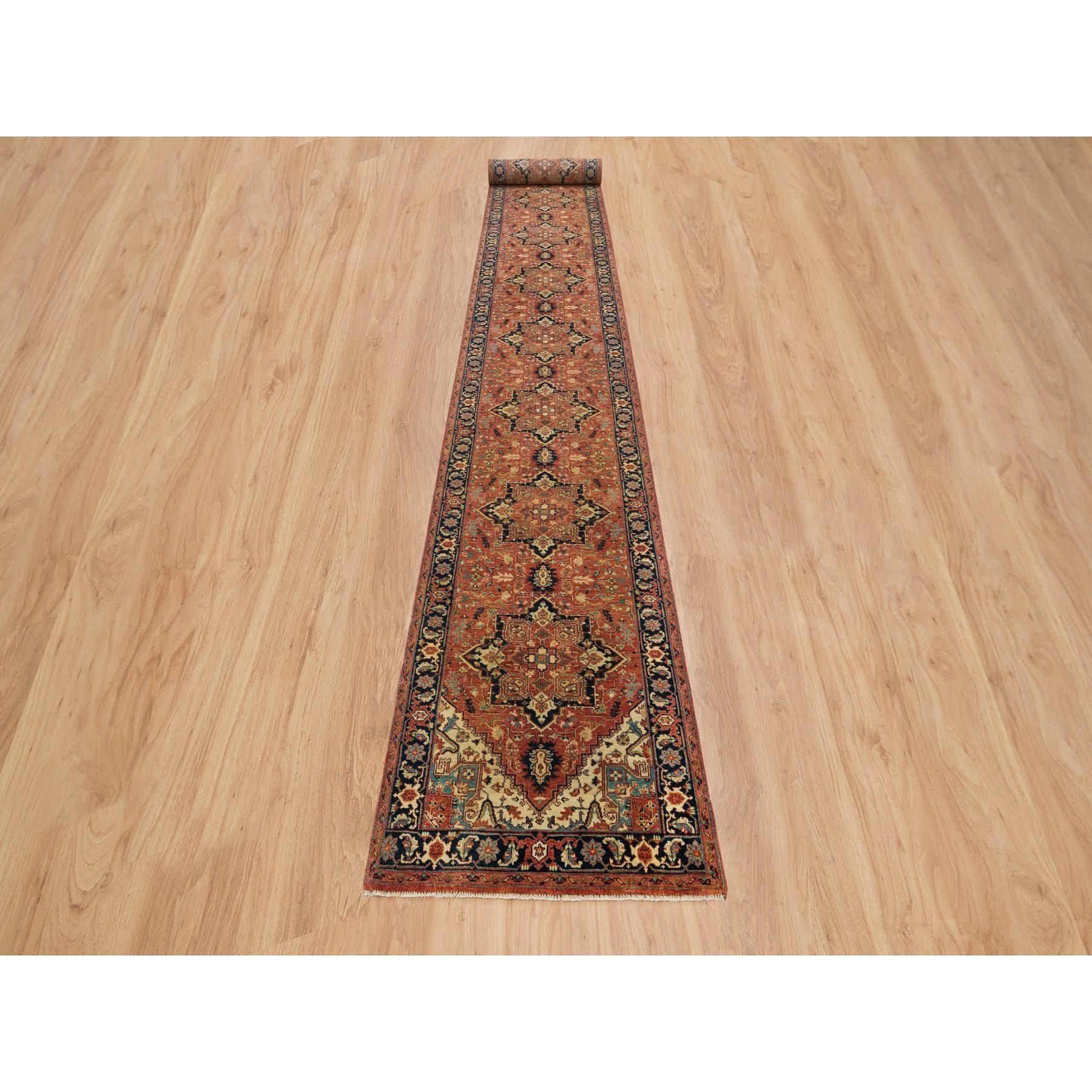 This is a truly genuine one-of-a-kind Hand Knotted Antiqued Fine Heriz Re-Creation, Pure Wool Oriental Rug. It has been Knotted for months and months in the centuries-old weaving craftsmanship techniques by expert artisans.
Primary materials:
