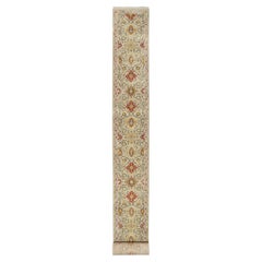 2'6"x24'1" Beige The Sunset Rosettes - Tapis de couloir XL noué à la main en laine et soie