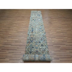 Tapis de couloir XL « Trellis » en laine Agra, motif « Sage Green », 2'6" x 25'10", sans bordure, design de jardin