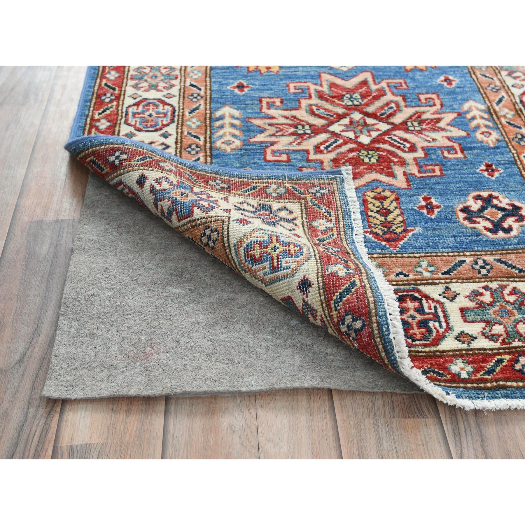Kazako Tappeto Runner XL in lana naturale Super Kazak, annodato a mano, 2'6 