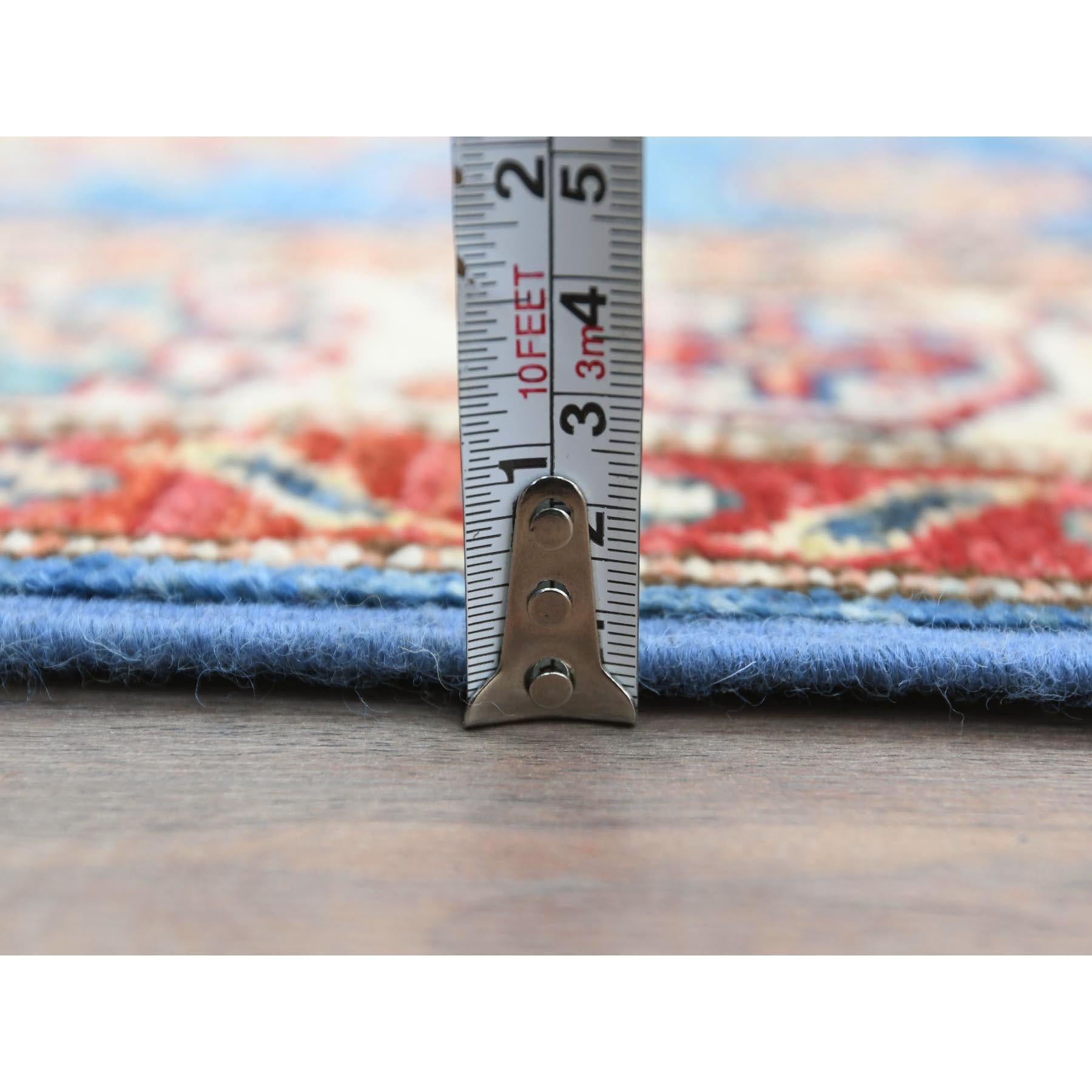 Tappeto Runner XL in lana naturale Super Kazak, annodato a mano, 2'6 