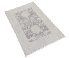2.6x4 ft Traditional Oushak Accent Rug. Hand Knotted Muted Tone Rug. 100% Wool