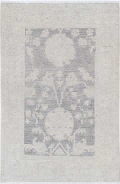 2.6x4 ft Traditional Oushak Accent Rug. Hand Knotted Muted Tone Rug. 100% Wool