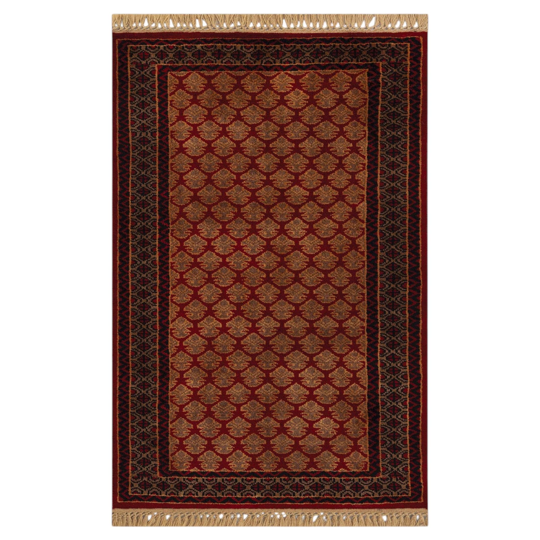 2.6x4 Red Plush Persian Herati Hand Knotted Wool Rug ( G-14254 )