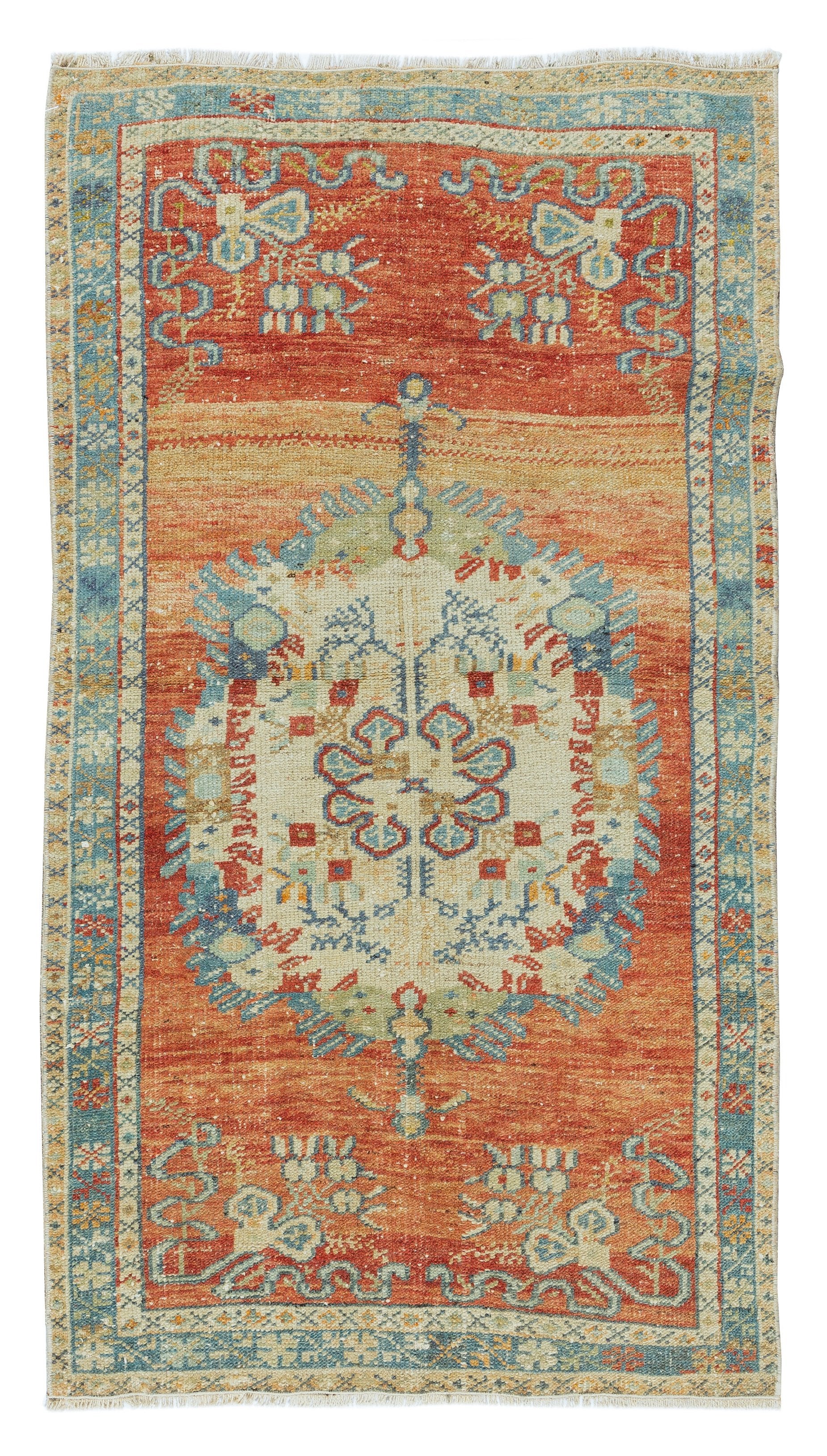 31"x56" Ft Vintage Hand Knotted Turkish Accent Rug, Circa 1960, Floor Covering For Sale