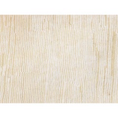 2'6"x4'8" Ivory Modern Oxidized Textured Wool Hand Knotted Short Runner Rug