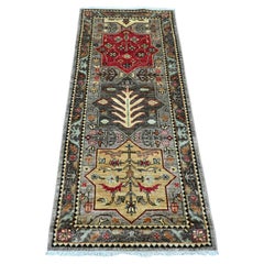 Tappeto Runner Peshawar Caucasico Grigio Akstafa Design in Lana Annodata a Mano 2'6 "x5'10"