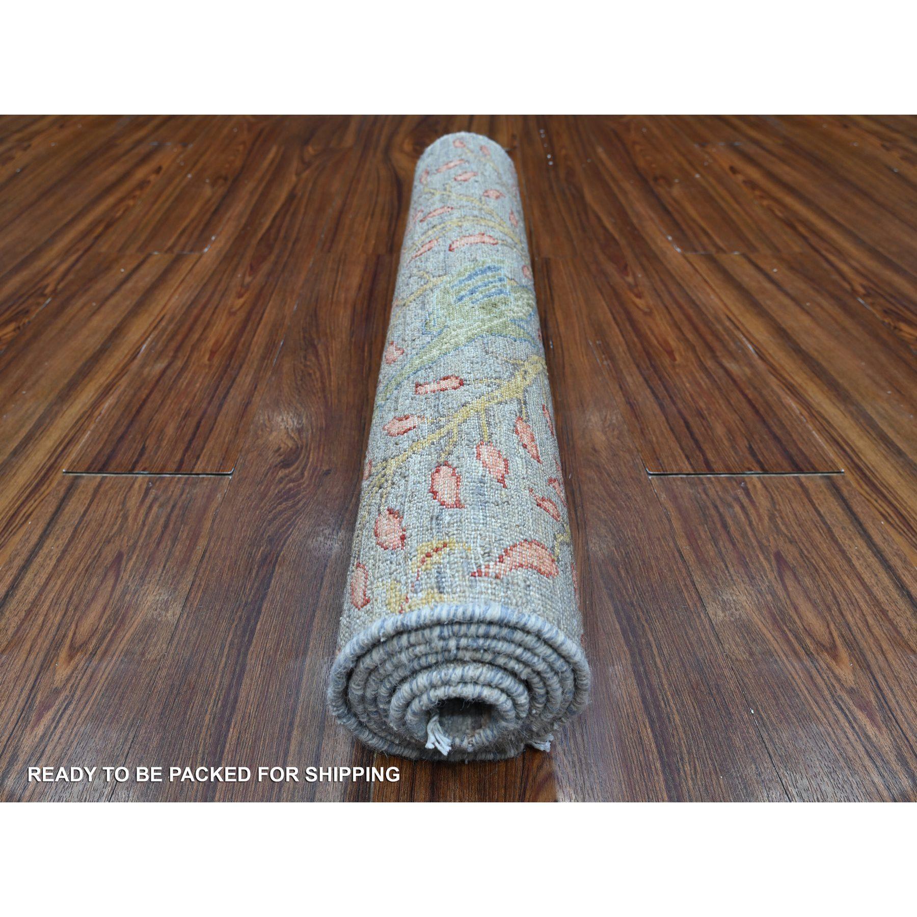 Afghano Tappeto rotondo in lana Peshawar Birds of Paradise 2'6 