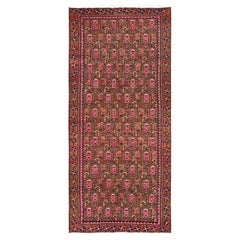 2
6"x5
9" Caramel Brown Vintage Persian Hamadan Hand Knotted Wool Runner Rug