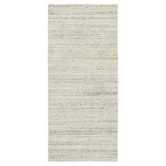 2'6"x6' Beige, Hand Loomed Variegated Textured Modern Design, Wool, Runner Rug