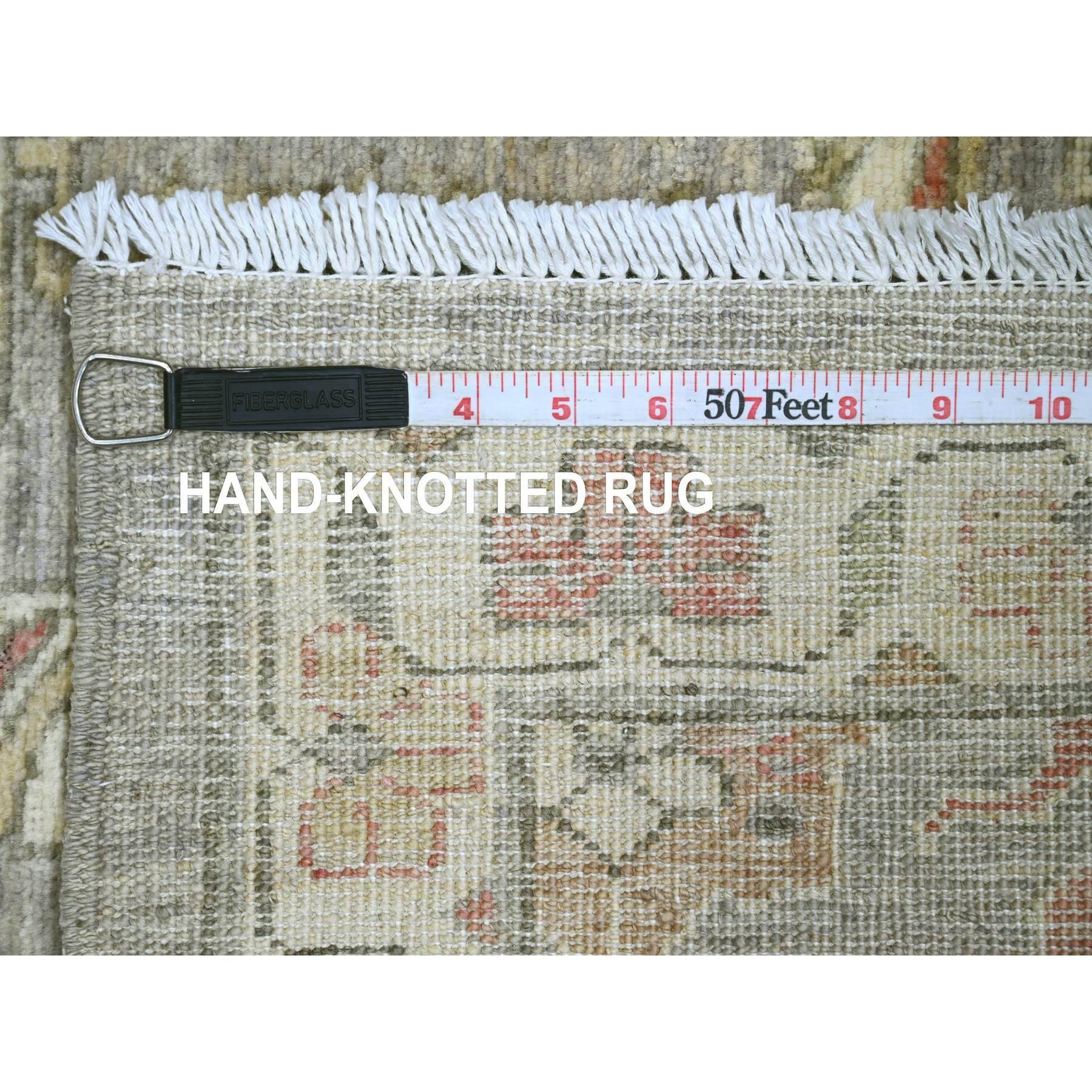 Alfombra oriental de pasillo de lana pura Peshawar gris con diseño Heriz por toda la superficie en Nuevo estado para la venta en Carlstadt, NJ