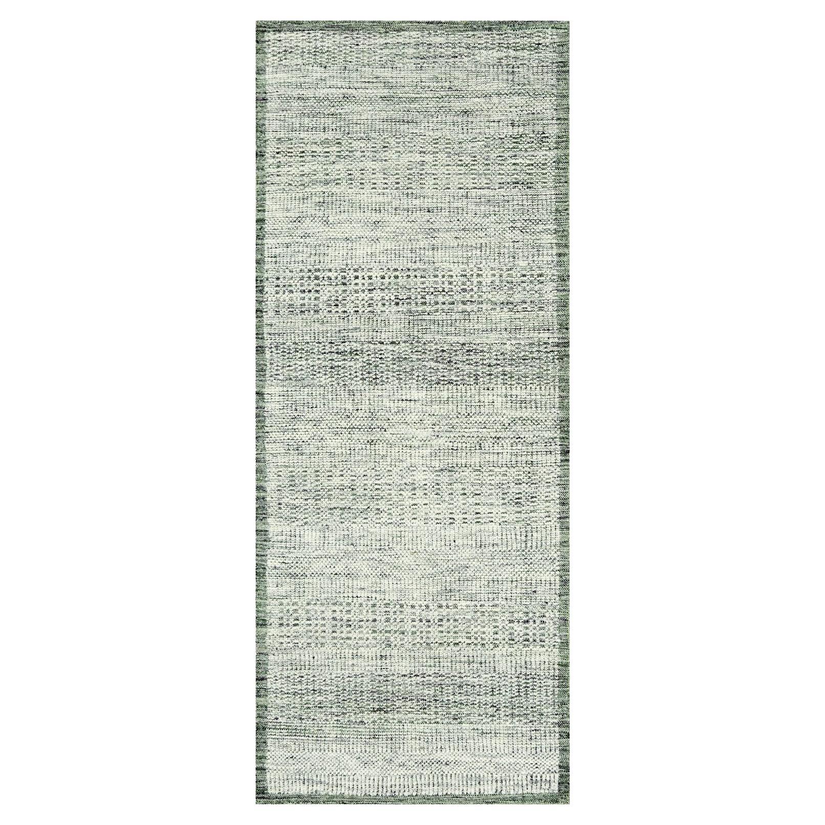 2
6 "x6
Hunter Grün Hand geknüpft Oxidiert Gras Design Reine Wolle Läufer Teppich