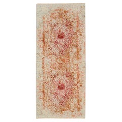 Tappeto Runner Avorio Design Persiano Lana e Pura Seta Annodato a Mano 2'6 "x6'