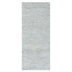 2'6 "x6' Silvermist Gray Modern Undyed Velvety Wool Hand Knots Rugs (Tappeto da corsa in lana moderna non colorata)