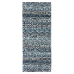 2'6 "x6'1" Blau, 100% Plüsch Wolle, Handgeknüpft, Kohinoor Herat Design Läufer Teppich