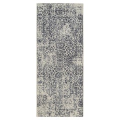 2
6 "x6
1" Grau Wolle und Seide Hand gewebt Fein Jacquard Läufer Orientteppich