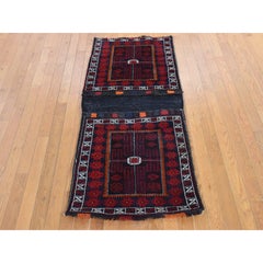 2'6"x6'1" Red Vintage Baluch Saddle Bag Hand Knotted Wool Runner Oriental Rug