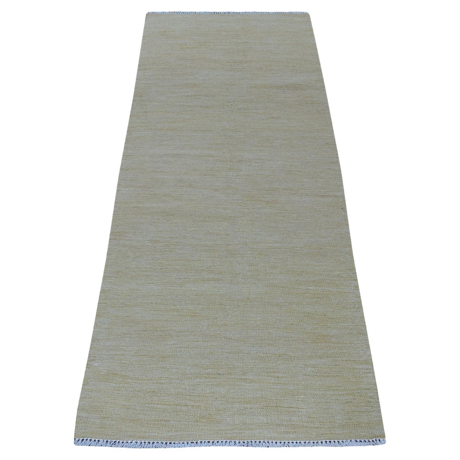 2'6"x6'3" Yellow Shades Flat Weave Kilim All Wool Hand Woven Runner Oriental Rug