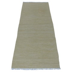 2'6"x6'3" Yellow Shades Flat Weave Kilim Pure Wool Hand Woven Runner Rug