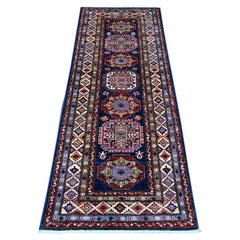 Tappeto orientale Super Kazak Short Runner 2
6 "x6
4" Delft Blue annodato a mano