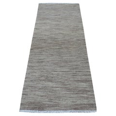 2'6"x6'5" Brown Shades Flat Weave Kilim Pure Wool Hand Woven Runner Oriental Rug