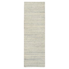 2
6"x7
10" Beige Hand Loomed Variegated Textured Modern Design Wool Runner Rug