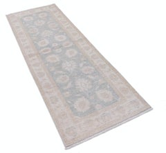 2.6x7.6 ft Floral Handknotted Wool Runner Rug for Hallway, Corridor and Kitchen
