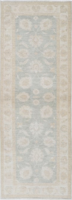 2.6x7.6 ft Floral Handknotted Wool Runner Rug for Hallway, Corridor and Kitchen