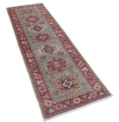 2.6x7.7 ft Hand Knotted Turkish Kitchen Runner Rug. Corridor Rug. Hallway Runner