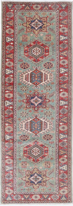 2.6x7.7 ft Hand Knotted Turkish Kitchen Runner Rug. Corridor Rug. Hallway Runner