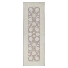 2.6x7.7 ft Handknotted Runner Rug for Corridor. Soft-Toned Runner Rug. Stair Rug