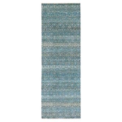 2'6 "x7'7" Jasper Blue Kohinoor Herat Design Rugs en laine douce nouée à la main