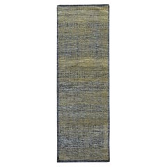 Tappeto Runner in pura lana annodato a mano con disegno dell
erba ossidata nera e marrone 2
6 "x8
