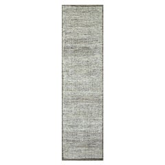 Tappeto Runner 2'6 "x8' marrone in lana organica annodata a mano con disegno di erba ossidata