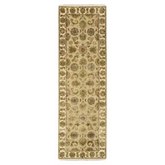 2
6 "x8
 Braun Wolle und Seide Rajasthan mit Leaf Design Hand geknüpft Läufer Teppich