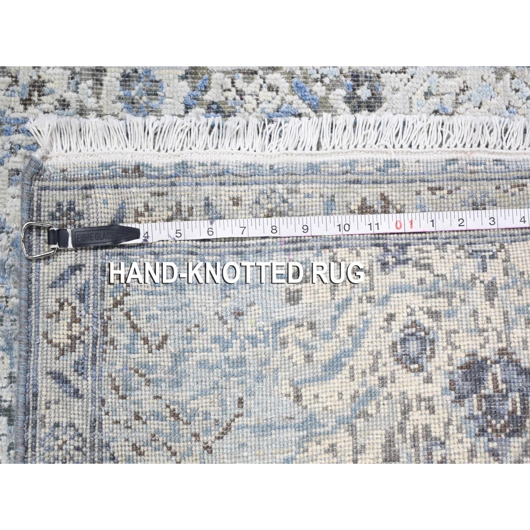Seta Tappeto Oushak Distressed in pura seta e lana testurizzata annodato a mano 2'6 