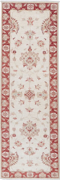 2.6x8 ft Floral Hallway Runner. Beige Kitchen Runner Rug. Handmade Corridor Rug