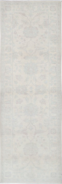 2.6x8 ft Handknotted Runner Rug. Kitchen Rug. Beige Hallway Rug. Corridor Rug