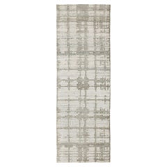 2'6 "x8' Tapis de course en laine naturelle non teintée, filé à la main, oriental moderne, noué à la main