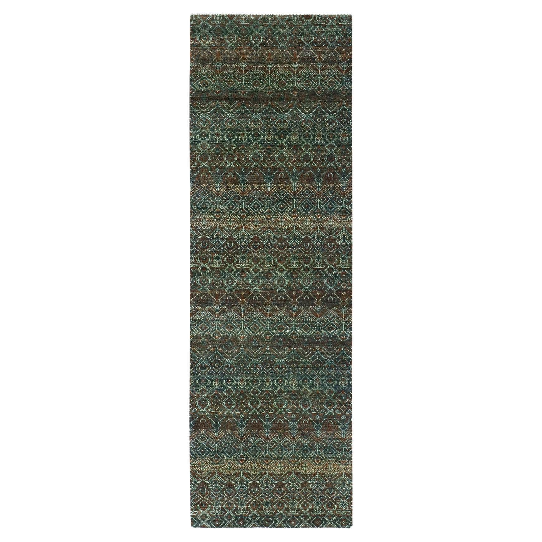 2'6"x8' Rust Brown, Hand Knotted, Kohinoor Herat Design 100% Wool Runner Rug