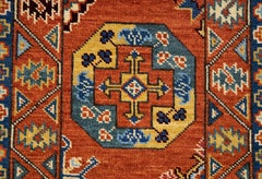 2.6x8 Rust Ersari Inspired Vintage Tribal Handmade Wool Runner Rug ( JC- 16534 )