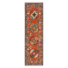 2.6x8 Rust Ersari Inspired Vintage Tribal Handmade Wool Runner Rug ( JC- 16534 )