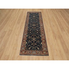 2'6 "x8'1" Bleu caviar Toute laine Antiqued Fine Heriz Re-Creation Rugs noué à la main