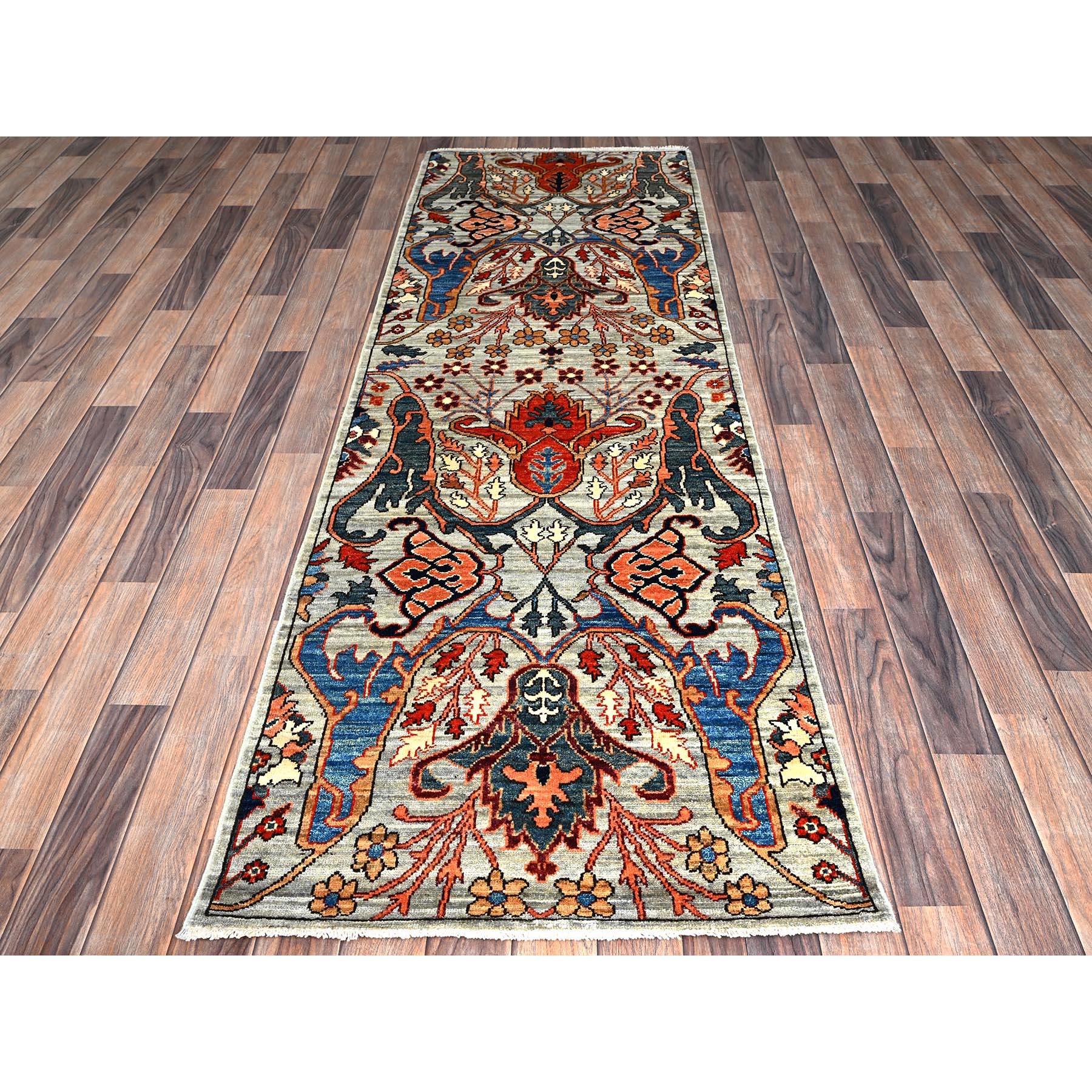 Mirage Gray, Bijar Garus Design, Aryana Collection, Vegetable Dyes, Soft Pile, High Mountain Wool, Hand Knotted, Densely Woven, Runner, Oriental Rug
Primary materials: Wool
Latex: No Pile 
height: 0.25 Inches
Style: Traditional
Primary color: