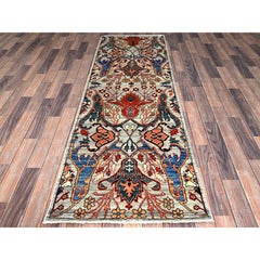 2'6"x8'1" Gray Bijar Garus Design Aryana Collection Hand Knotted Wool Runner Rug