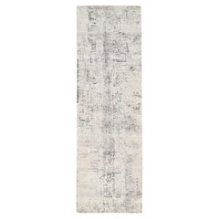 2'6 "x8'1" Tapis de course moderne en laine naturelle non teintée, noué à la main, beige