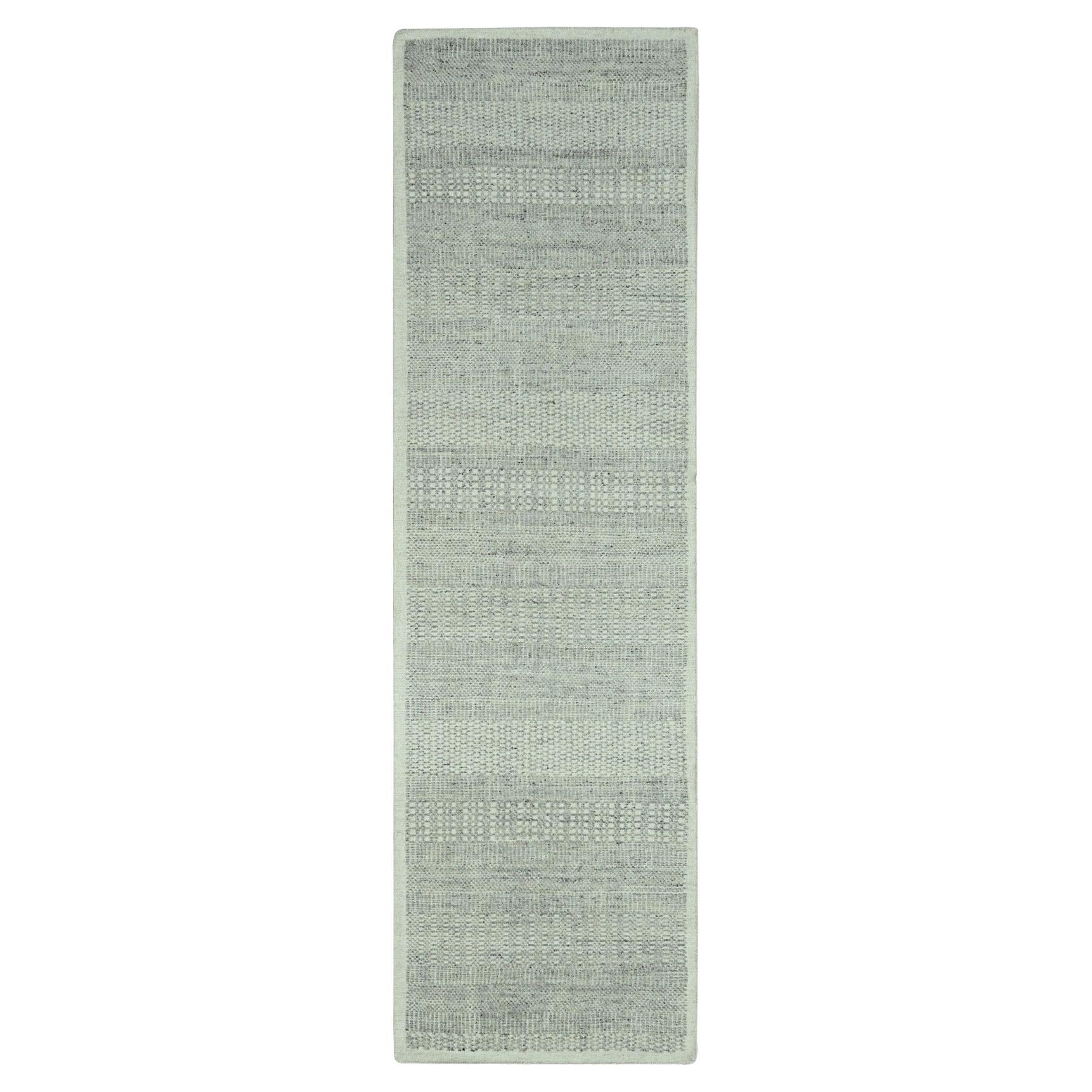 2
6 "x8
1" Misty Gray, handgeknüpft, 100% Wolle, oxidiertes Gras Design Teppich